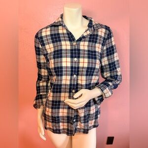 J. Crew Blue flannel blouse